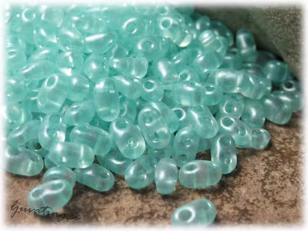 Twin beads crystal ljus aqua ca 2,5x5 mm