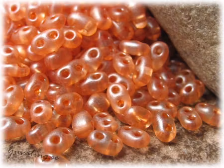 Twin beads crystal peach ca 2,5x5 mm