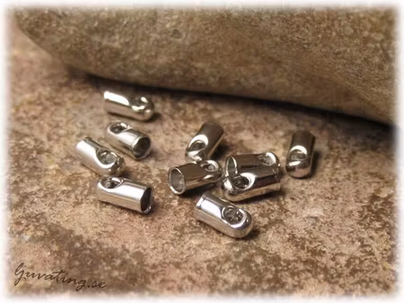 Runda ändhylsor platinafärgade 10-Pack ca 5x3 mm