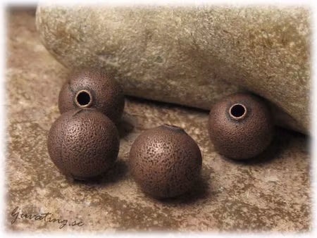 Stardust matt antik kopparfärg rund pärla ca 10 mm