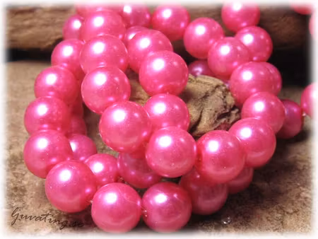 Pärlor i glas färgad chock cerise 10-pack ca 12 mm