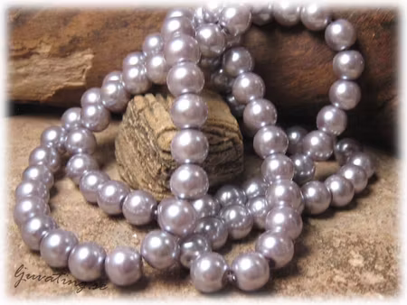 Pärlor i glas rund grålila 20-pack ca 8 mm