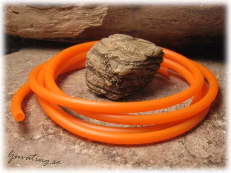 Neonorange ihålig rund gummislang tjocklek ca 4 mm