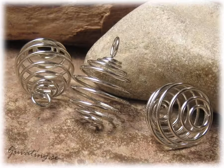 Spiral pärlbur pärlkorg platinafärg 3-pack ca24x19mm
