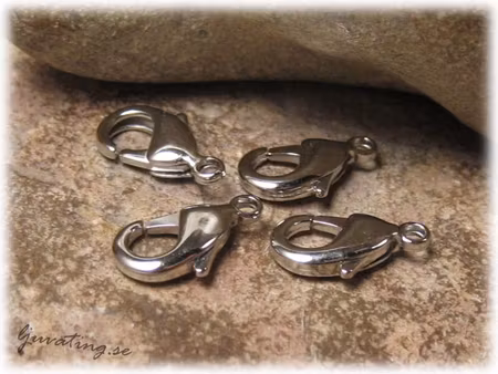 Karbinhake klolås platinafärgad 4-pack ca 15x8 mm