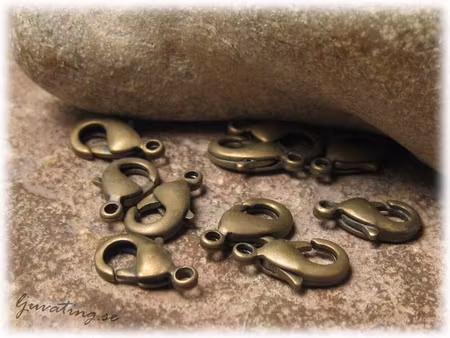 Klolås karbinhake 10-pack matt bronsfärgade ca12mm