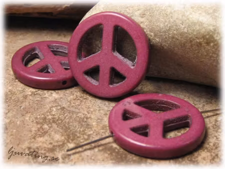 Peacemärke i lila Howlite 25 mm