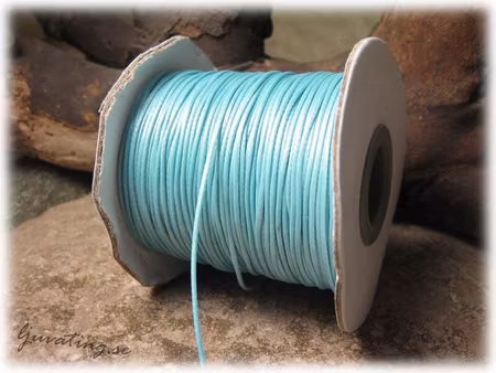 Vaxad tvinnad bomull ljusblå tjocklek ca 1 mm