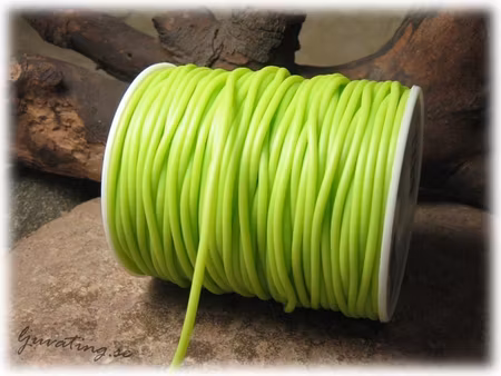 Gummislang rund ihålig ljusgrön tjocklek ca 2 mm