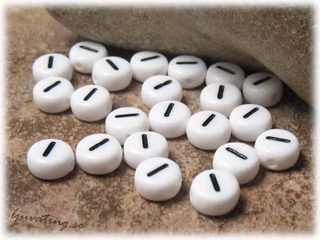 Pärlor siffran 1 i acryl  20-pack ca 7 mm