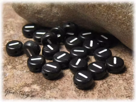 Bokstavspärla I i acryl svart 20-pack ca 7 mm