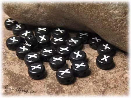 Bokstavspärla X i acryl svart 20-pack ca 7 mm