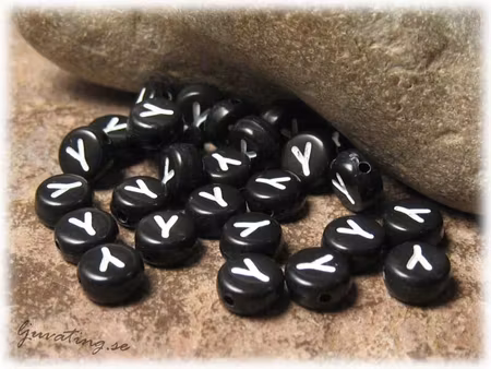 Bokstavspärla Y i acryl svart 20-pack ca 7 mm