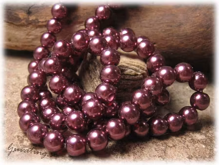 Pärlor i glas rund vinröd 20-pack ca 8 mm