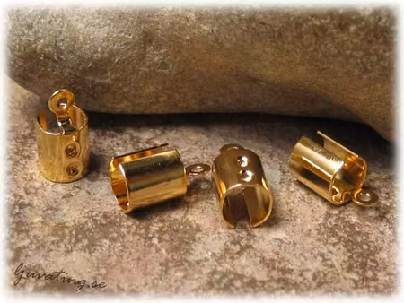 Runda avslut guldpläterade 1 par hål ca 4-5 mm