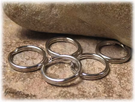 Nyckelring / splitring 5-pack kraftiga ca 15 mm