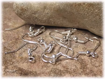 Silverpläterad öronkrok/fiskekrok 10 par ca 18 mm