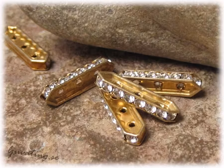 Avdelare 3-håls guldfärg crystal Swarovski 17 mm