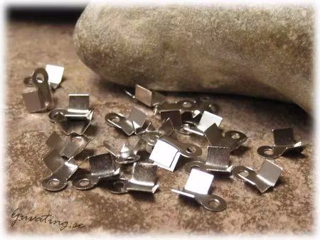 Mörkt silverfärgade avslut 10-Pack ca 8x4 mm