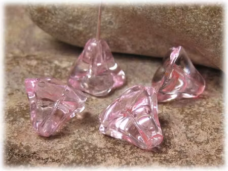 Rosa änglakjol i glas 10-pack ca 12x10 mm