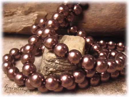 Pärlor i glas rund brun 20-pack ca 8 mm