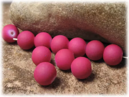 Fuchsia glaspärla med gummiöverdrag 20-pack ca 8 mm