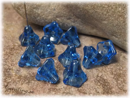 Pärlor liten änglakjol blå 10-pack ca 9x6 mm