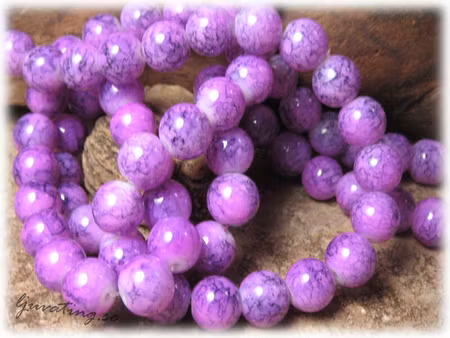 Pärlor i glas rund lilamelerad 20-pack ca 10 mm