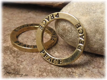 Ring med text PEACE antik brons ca 22 mm