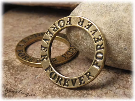 Ring med text FOREVER antik brons ca 22 mm