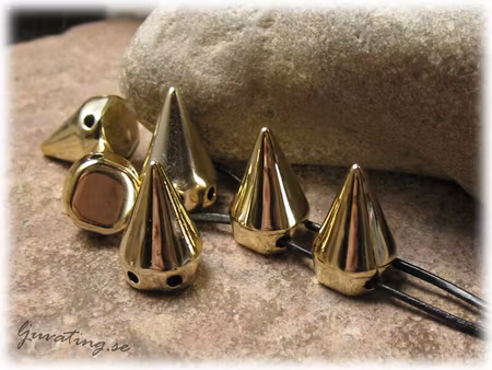 Spike enkel 2-hålsdelare guldfärgad 3-pack