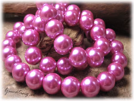 Pärlor i glas rund cerise 10-pack ca 12 mm