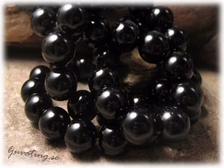 Pärlor i glas rund svart 10-pack ca 12 mm