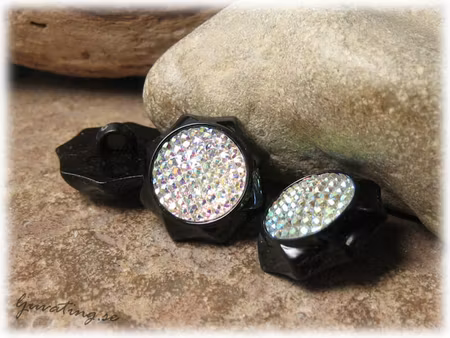 Knapp i syntet clear AB åttakantig ca 20 mm