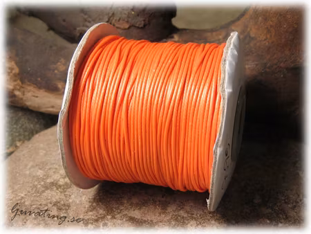 Vaxad tvinnad bomull rödorange tjocklek ca 1 mm