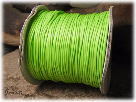 Vaxad tvinnad bomull neongrön tjocklek ca 1 mm