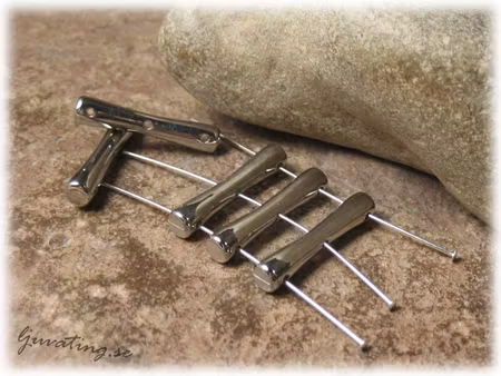 3-hålsdelare metallfärgad syntet 5-pack ca 22x4 mm