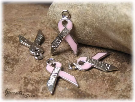 Berlock rosa bandet text Survivor ca 18x13 mm