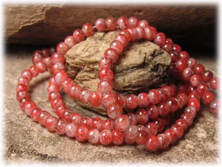 Roströd melerad rund glaspärla 40-pack ca 4 mm