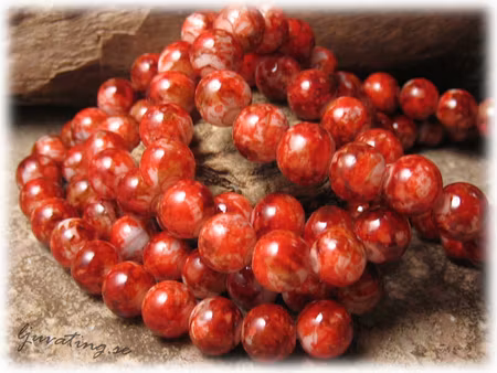 Glaspärlor rund roströd 20-pack ca 8 mm