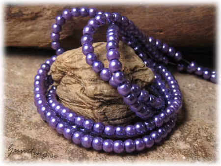 Pärlor i glas rund lila 40-pack ca 4 mm