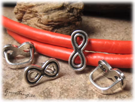 Slider infinity 17x8 i metall stort hål ca 11x8mm