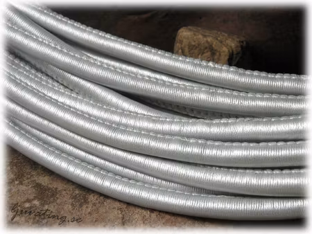 Silverfärg läderimitation med söm tjocklek ca5,5mm