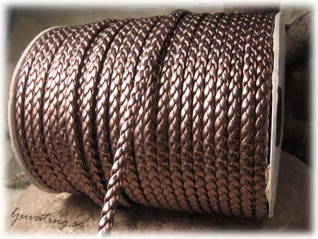 Metallic brunt fätat platt fuskläder bredd ca 6 mm