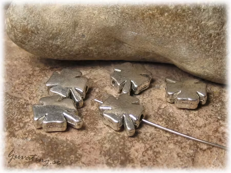 Lyckoklöver fyrklöver silverfärgad metall 5-pack ca 14x12 mm