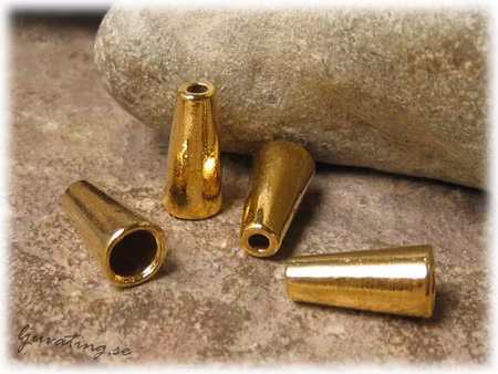 Pärlkåpa/kon/pärlhatt guldfärgad 15x7 mm