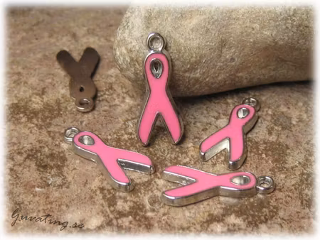 Rosa berlock rosa bandet ca 19x8 mm