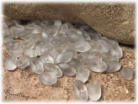 Long Magatamas frostad pale grey 4x7 mm