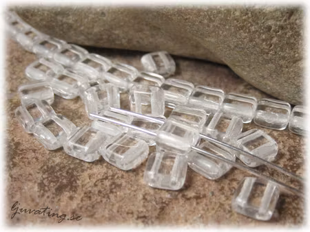 Tile bead clear crystal 20-pack ca 6x6 mm 2 hål