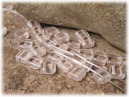 Tile bead rosaline 20-pack ca 6x6 mm 2 hål